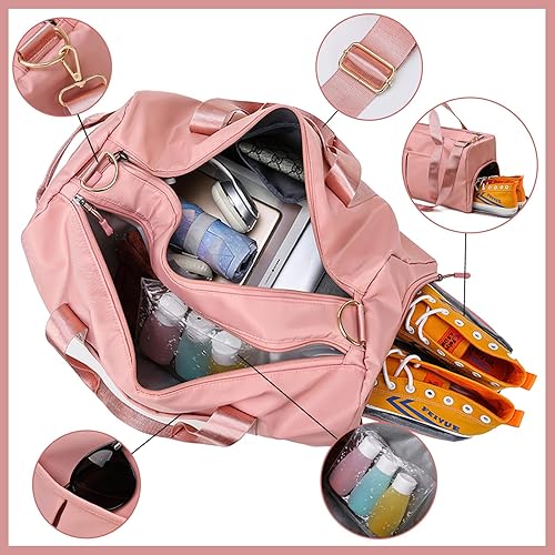 Miniatura 5 de Bolsa de gimnasio personalizada para mujer con nombre personalizado, bolsa de deporte impermeable para entrenamiento y viajes, con compartimento