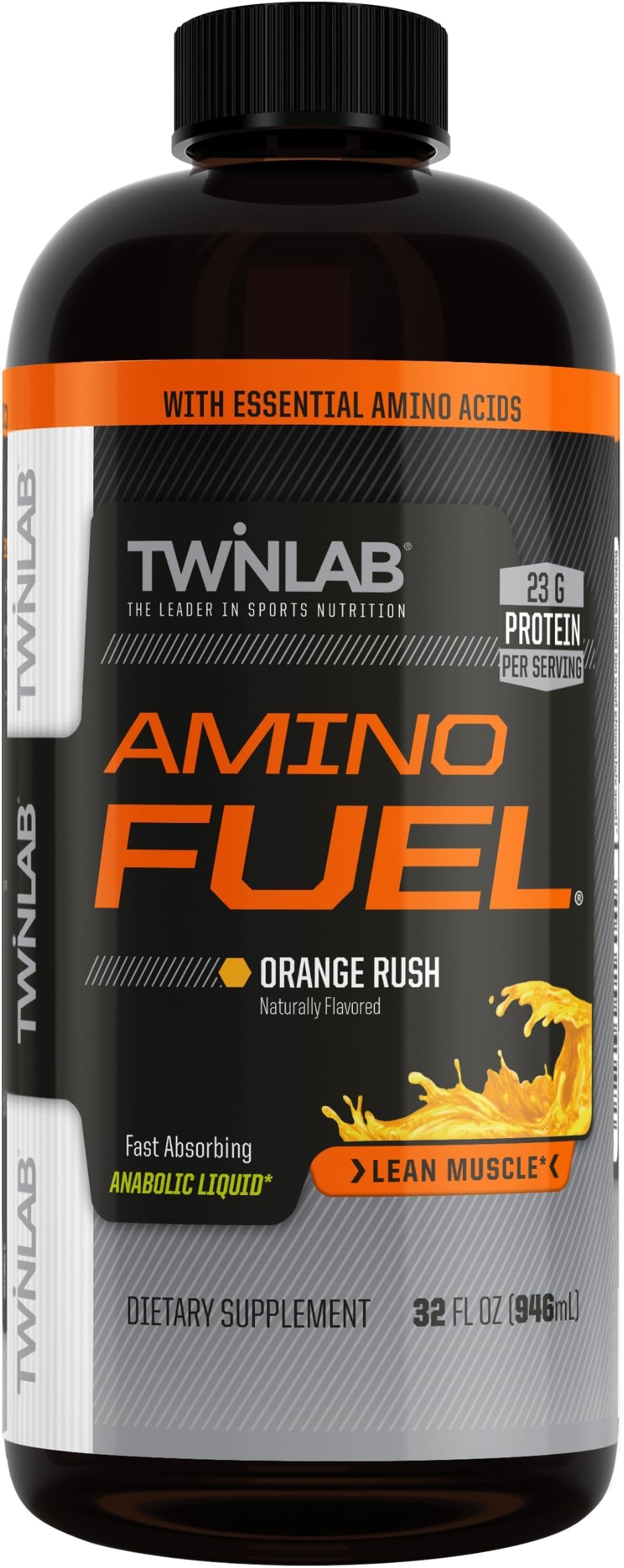 Amino Fuel - Pre-Workout and Post-Workout Energy Drink & Supplement -32 fl oz, Orange Rush