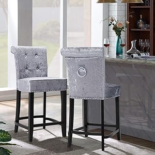 Sillas Creatividad El Desayuno de Comedor Bar taburetes Soft Ice Velvet encimera de la Cocina y el hogar taburetes con Respaldo reposapiés XMJ