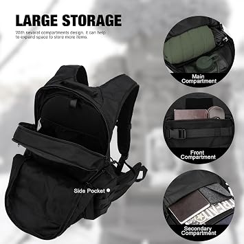 Mardingtop 28L Tactical Backpack for Men with Loop and Hook Patch, Molle EDC Motorcycle Backpacking Backpack for Hiking,Camping