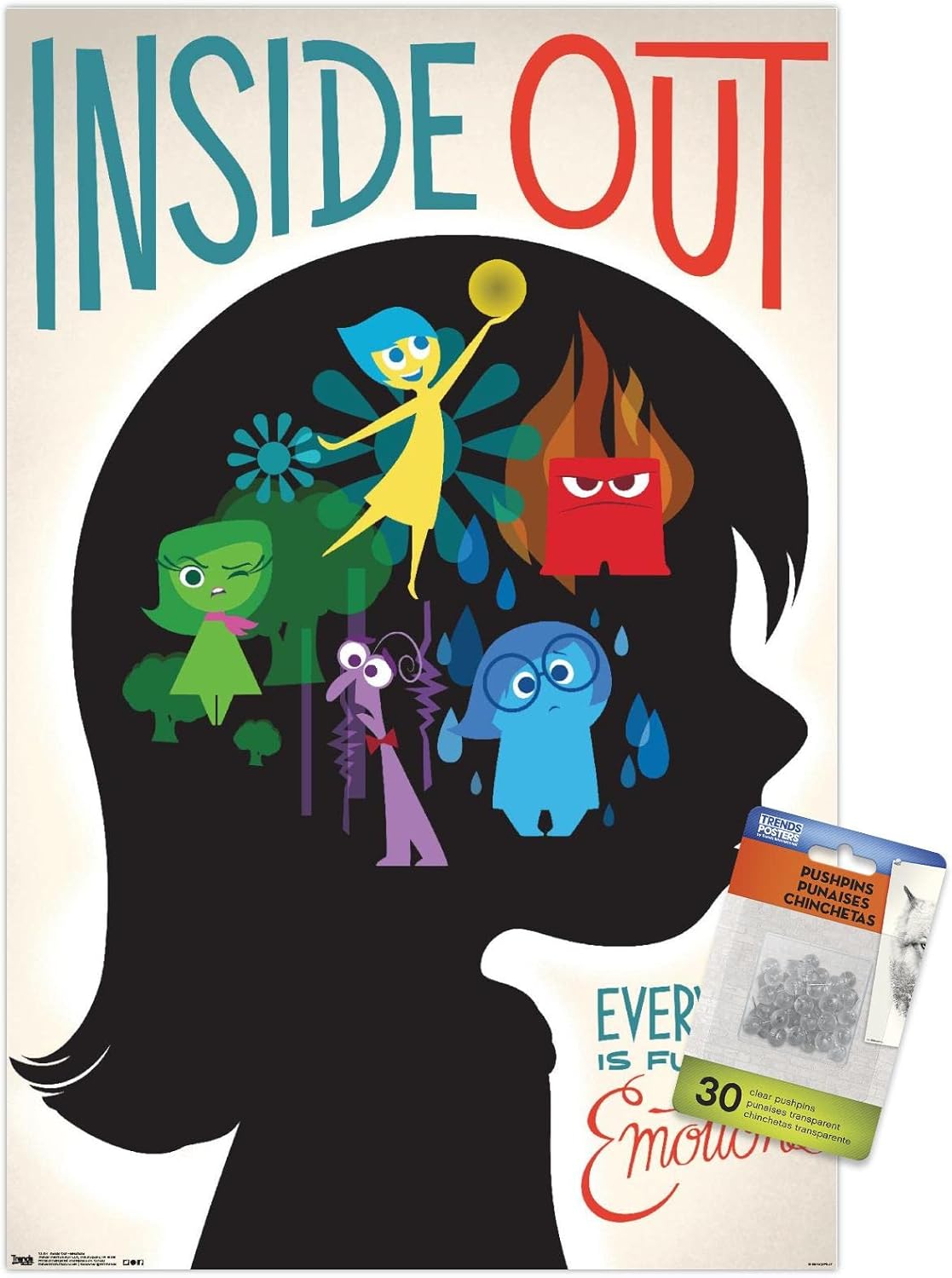 Disney Pixar Inside Out - Emotions Wall Poster with Push Pins