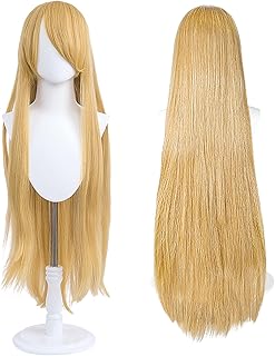 UTIEHD 100cm / 40 Inch Long Wig, Universal Anime Costume Cosplay Wig, Perfect for Party, Daily-Use, Festivals, and Halloween, Great for TV, Film, Anime Game Character Cosplay (Golden Blonde)