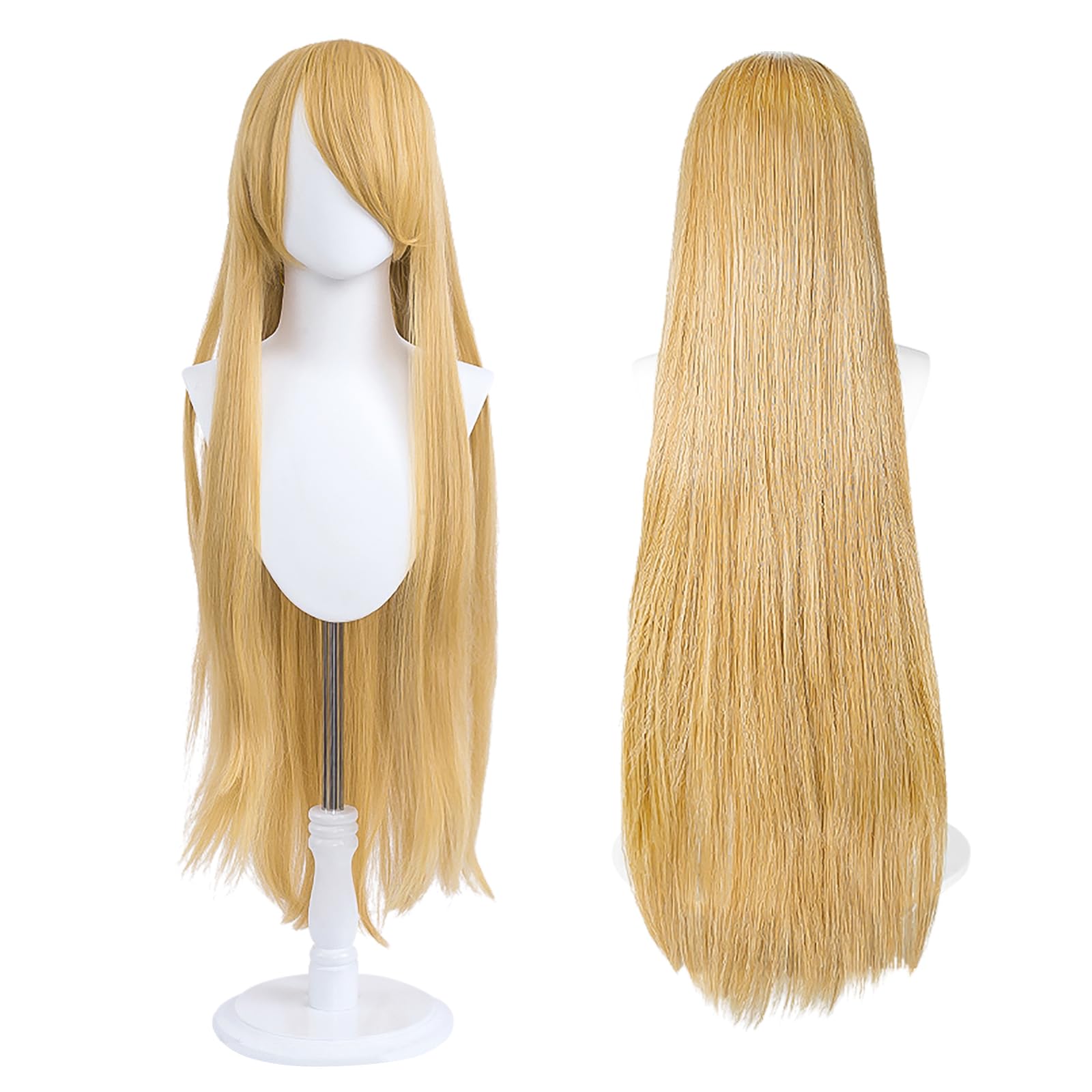 UTIEHD 100cm / 40 Inch Long Wig, Universal Anime Costume Cosplay Wig, Perfect for Party, Daily-Use, Festivals, and Halloween, Great for TV, Film, Anime Game Character Cosplay (Golden Blonde)