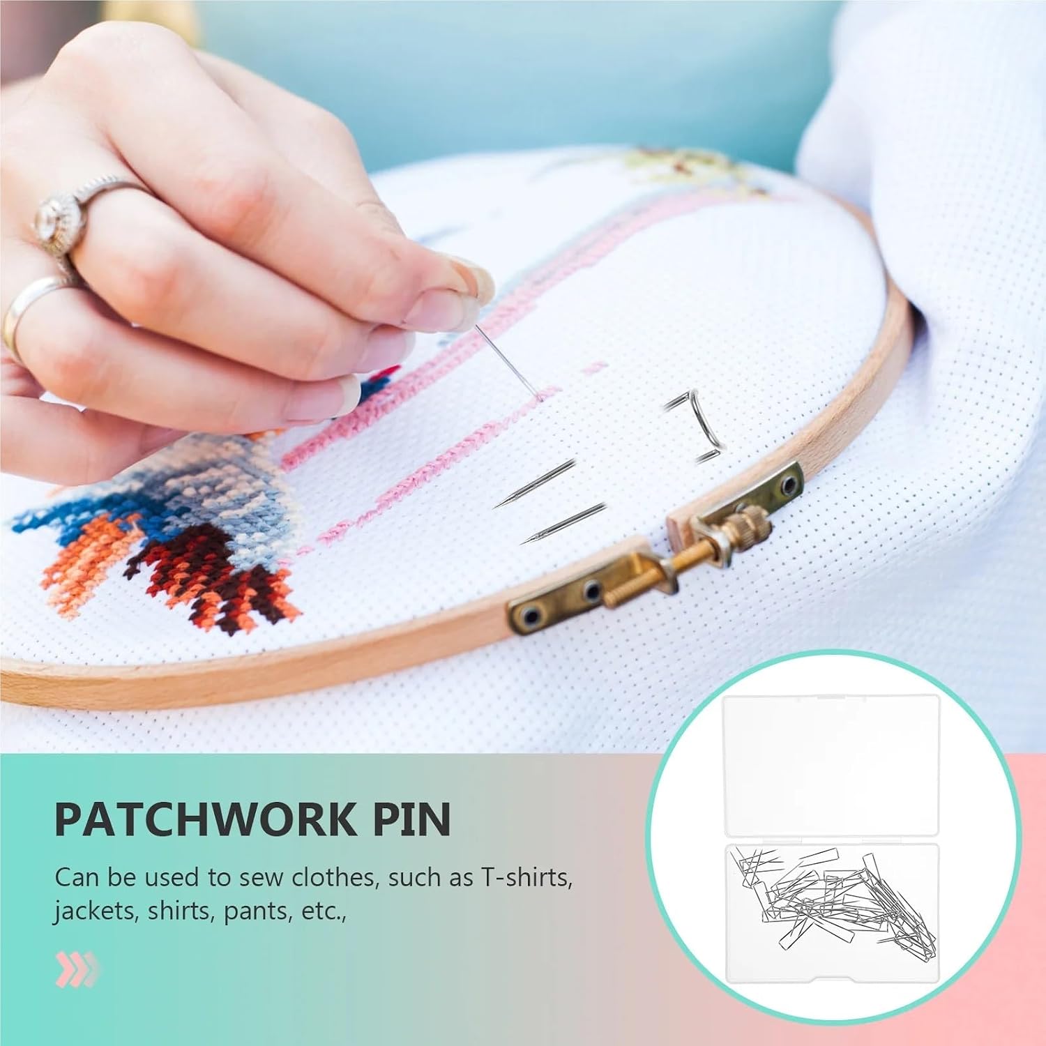 U-Pins 200Pcs Cloth Positioning Needles U Shaped Sewing Pins for Quilting Garments Accessories Fastening Ribbons Bows Jackets Pants(200PCS)