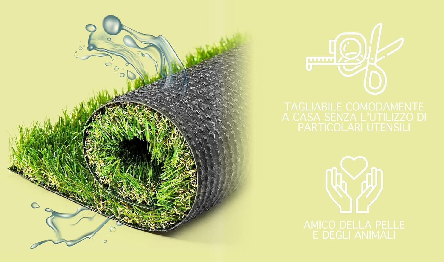 Erba Sintetica Giardino 3.5 Cm Bicolore Effetto Secco Drenante Resistente Uv Terrazzo Balcone Manto Calpestabile 35Mm Prato Sintetico Artificiale - Bicolore - 1X3 MT