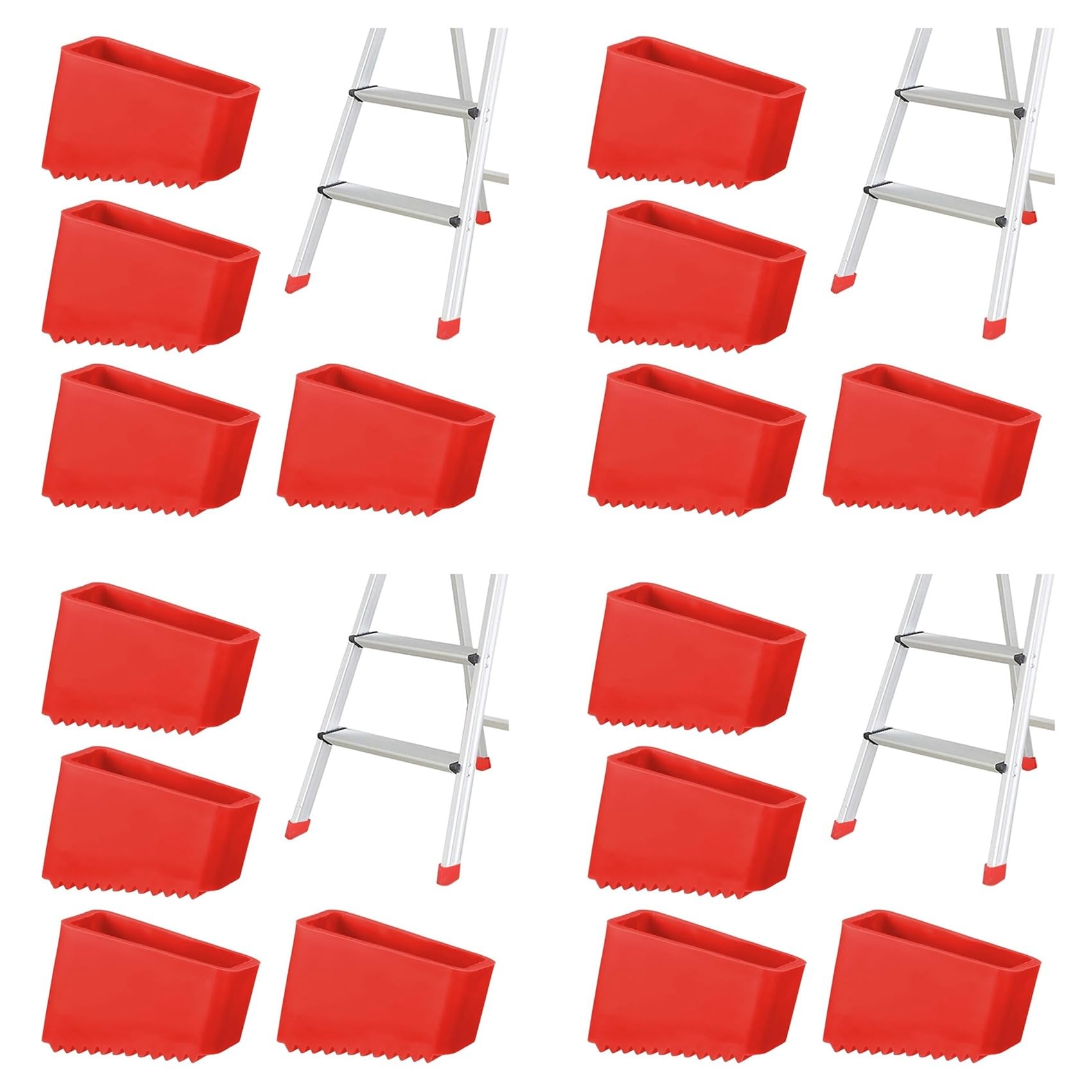 Hndhbfgrt 16pcs Step Ladder Feet Covers Versatile Ladder Leg Covers Non-Skid Ladder Pads Rubber Foot Pad Insulating Foot Sleeve