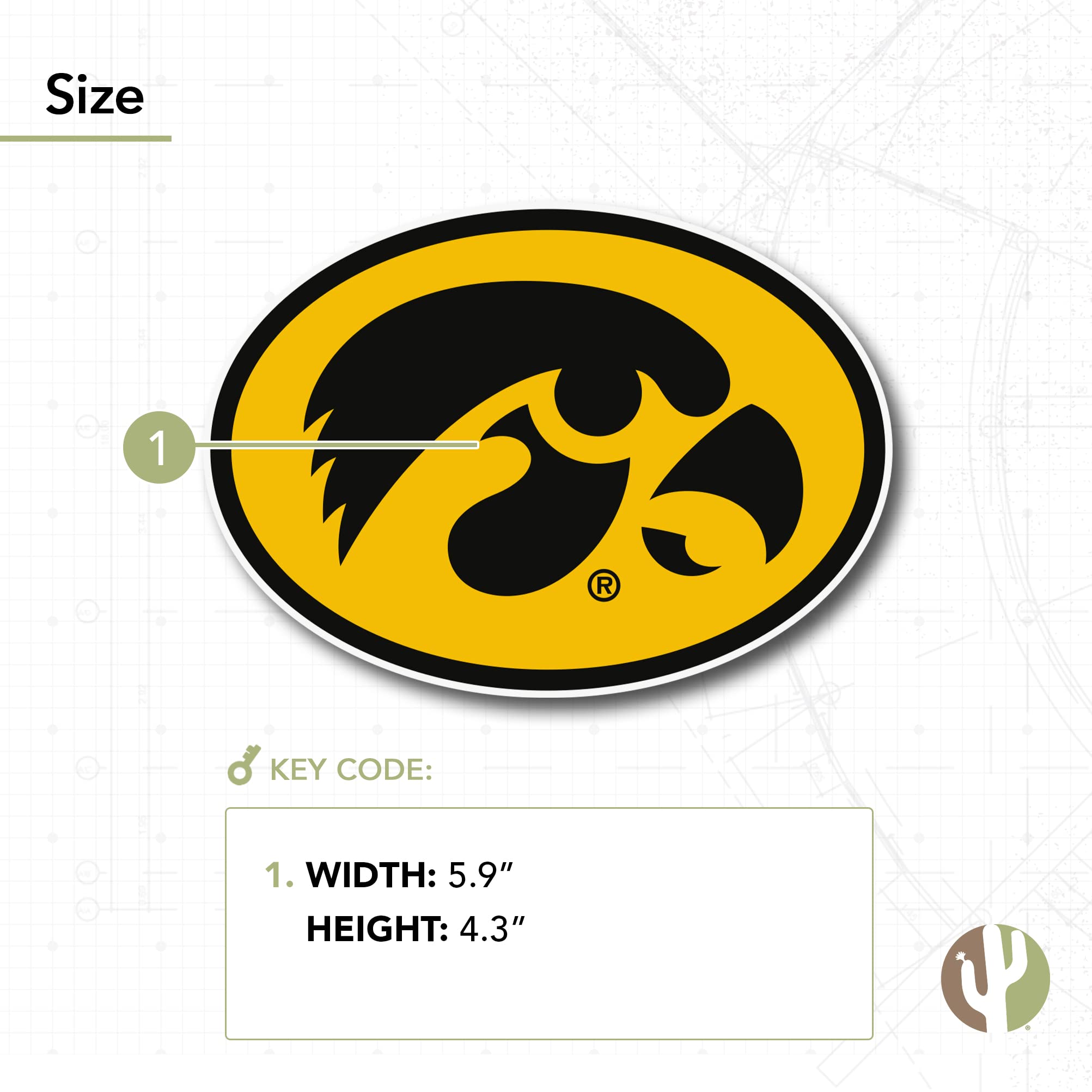 University Of Iowa Vinyl Decal Sticker - 6 Inch, Officially Licensed, For Laptop, Car, Water Bottle - View #10