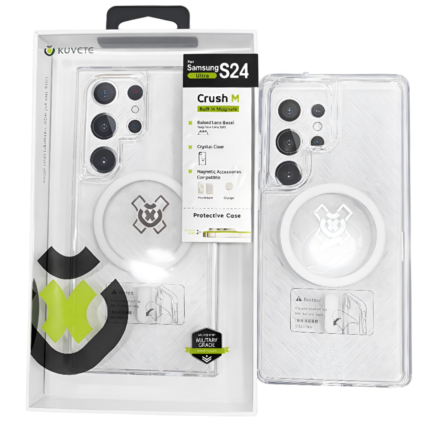 HICLE Transparent Back Cover for Samsung Galaxy S24 Ultra | Crystal Clear Anti-Yellow Case with Shockproof Edges & Slim Fit Protection