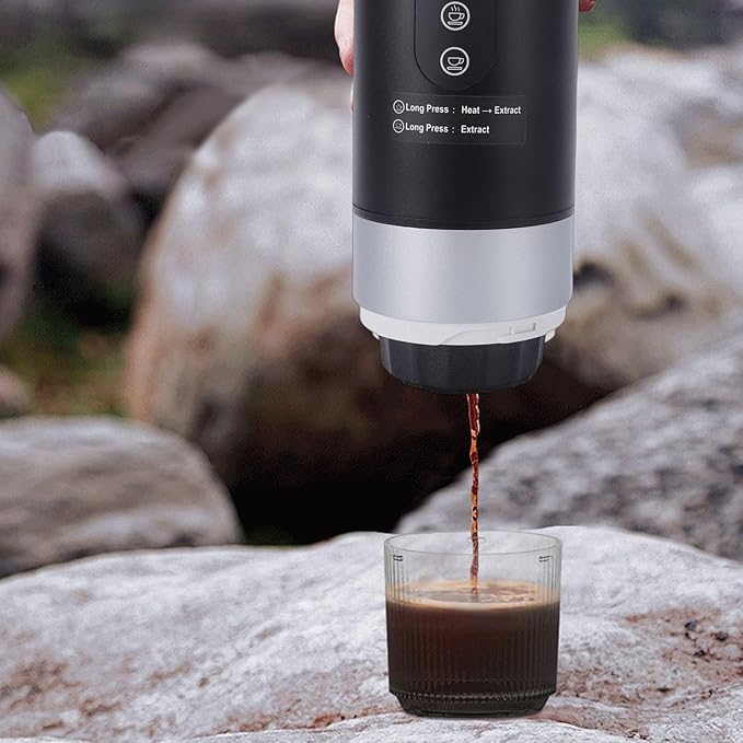 Cafetera Portátil Recargable USB C 20 Bar Presión para Café Molido y Cápsulas miniatura 2