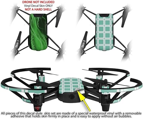 Miniatura 2 de Paquete de 2 calcomanías para DJI Ryze Tello Drone Mystic Vortex Green Drone no incluido