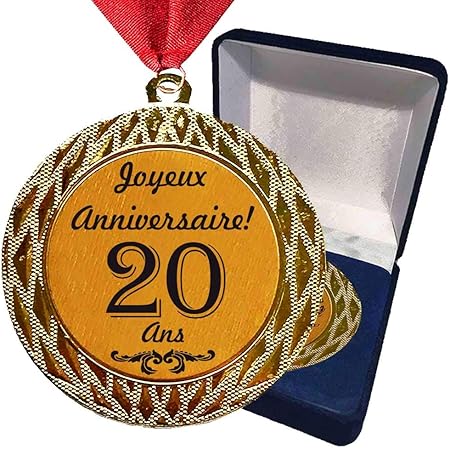 Medaille Cadeau D Anniversaire Ans Joyeux Anniversaire Ou Votre Texte Personnalise Cadeau Pour Evenement Competition Mariage De Noel Avec Boite Amazon Fr Cuisine Et Maison