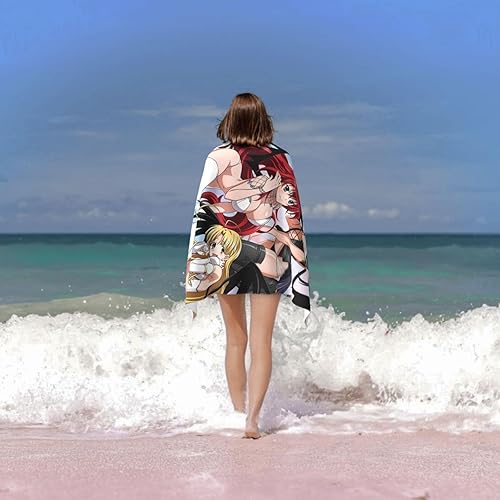 Miniatura 6 de HARIBHAKT Anime High School DxD - Toallas de baño de secado rápido, súper absorbentes, toalla de baño suave, toalla de playa grande para spa,