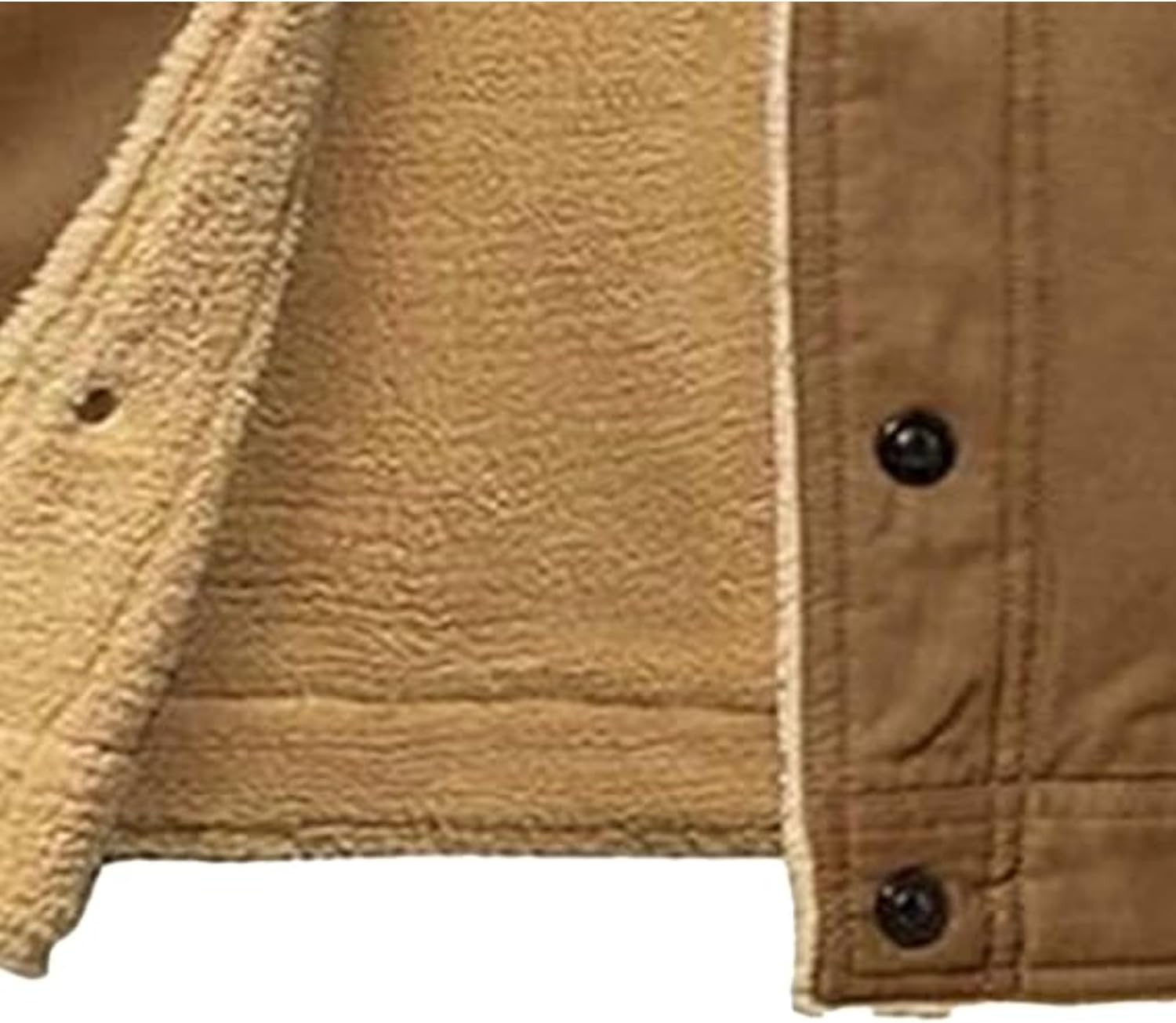 Men's Warm Trucker Coat Winter Thick Cotton Fleece Lined Jacket Lapel Cargo Sherpa Lined Outwear