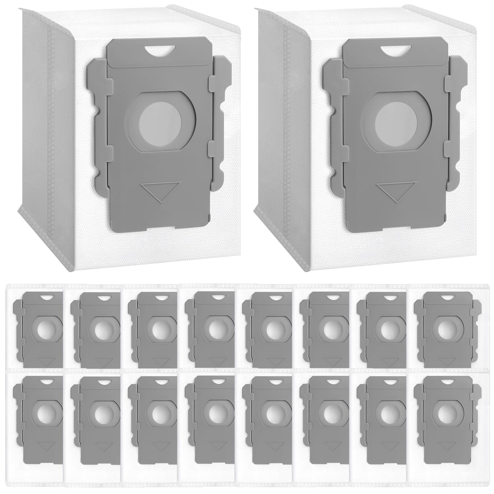 18 Pack Vacuum Bags Compatible with iRobot Roomba Bags i7 i7+ i3 i3+ i4 i4+ i6 i6+ i8 i8+ i1 i1+ j7 j7+/Plus S9 S9+ I & S & J Series Robot Vacuum Parts, Reuse Automatic Dirt Disposal Bags