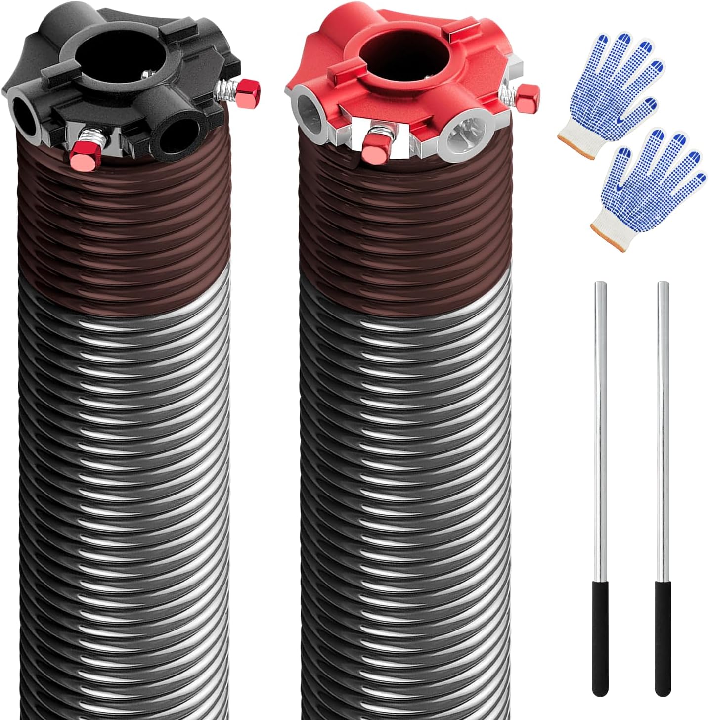 "HardwareX supply Electrophoresis Garage Door Torsion Spring 2"" (Pair) with Non-Slip Winding Bars and Gloves Minimum of 18,000 Cycles (.234""x2""x31"")"