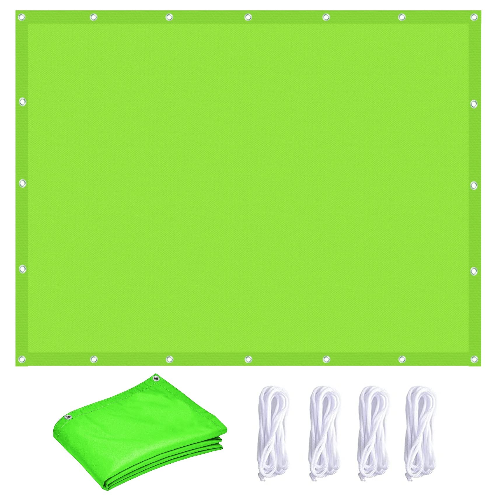 Sun Shade Sail Square 3 x 7 m PES 98% UV Block Water Resistant Right Angle Garden Canopy with Mounting Ropes for Outdoor Garden Patio Party, Green — image 1
