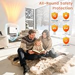 Encyclpo Réchauffeur mural intelligent avec télécommande et sans fil, 1500W Space Chauffe-eau pour usage intérieur, Chauffage électrique mural/fluoré avec thermostat, Fonctionne avec Alexa, 24H Timer, pour chambre, Garage
