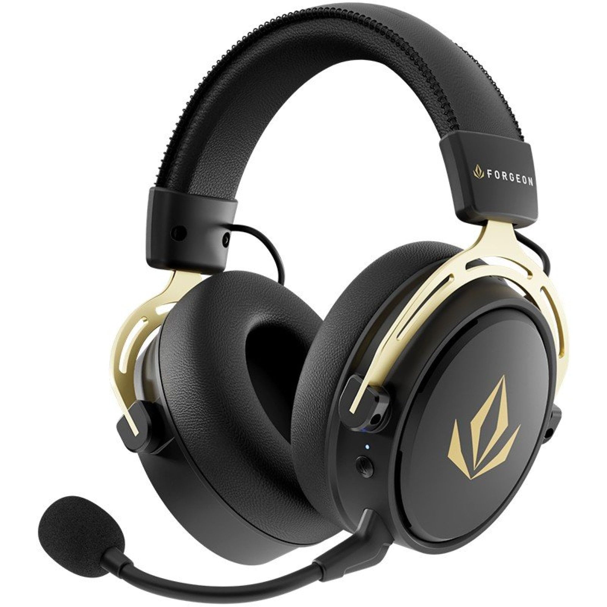 Forgeon Auriculares Gaming Inalámbricos General para PC, PS5, PS4, Xbox y Switch, Sonido Envolvente, Micrófono Extraíble, Batería de Larga Duración, Diseño Ergonómico, Negro