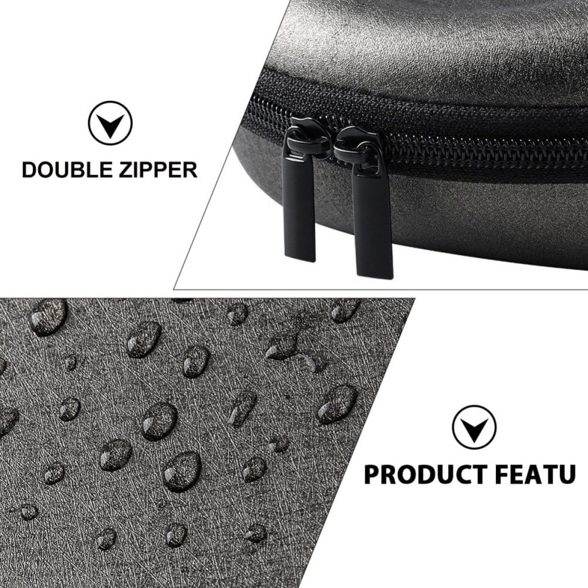 Estuche para Auriculares con Doble Cierre y Estructura de poliéster, diseño Compacto para protección contra Golpes y Uso en Exteriores