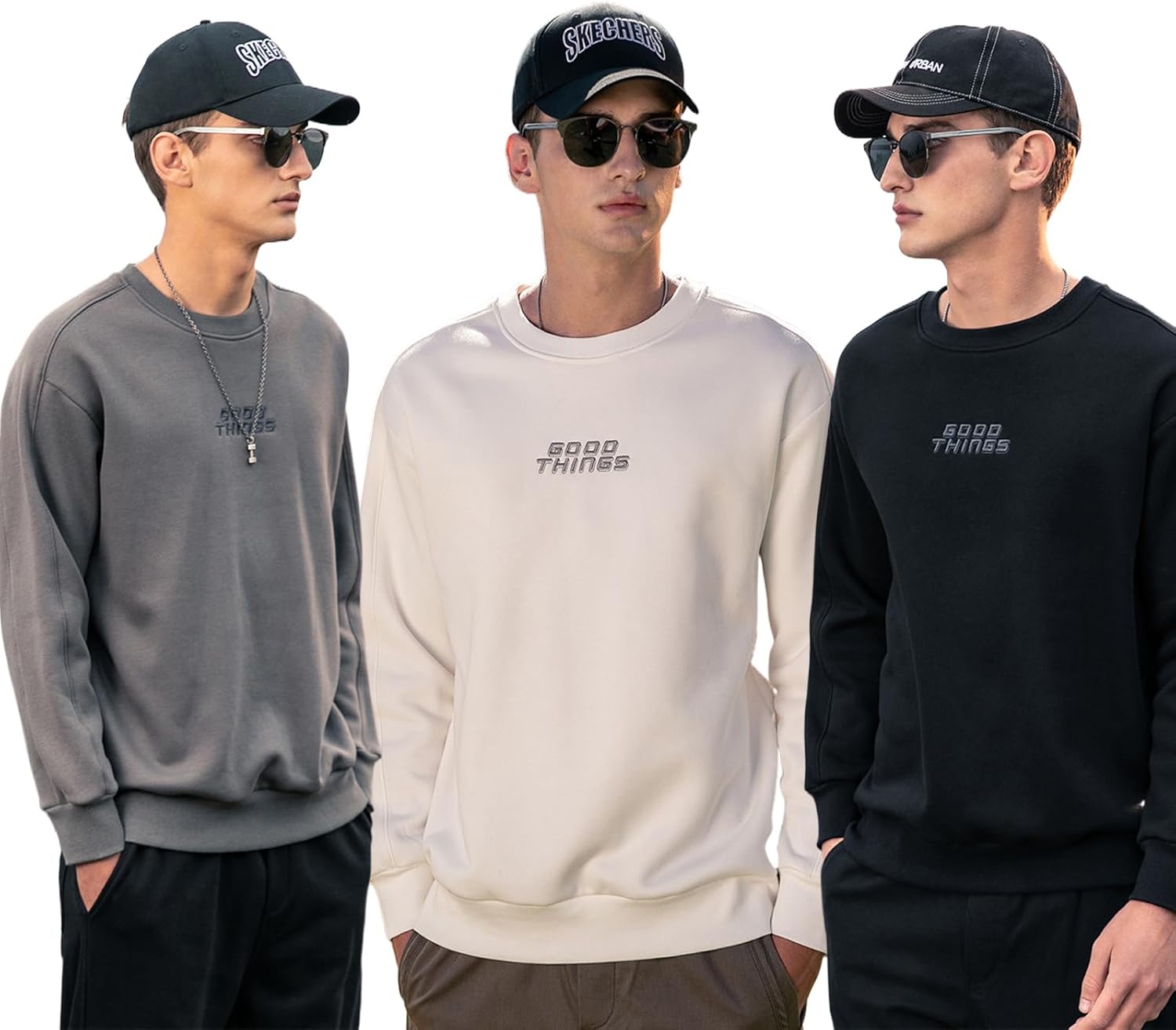 2024 autumn new letter hoodie men's loose round neck white hooded jacket spring and autumn long sleeved top