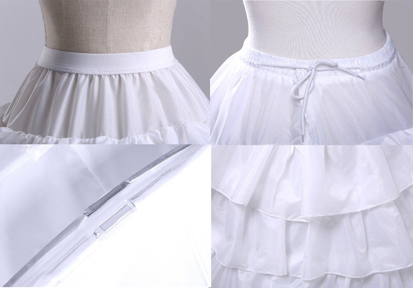 Edith - Sottogonna tipo crinolina per abito da sposa, lunghezza a 3/4