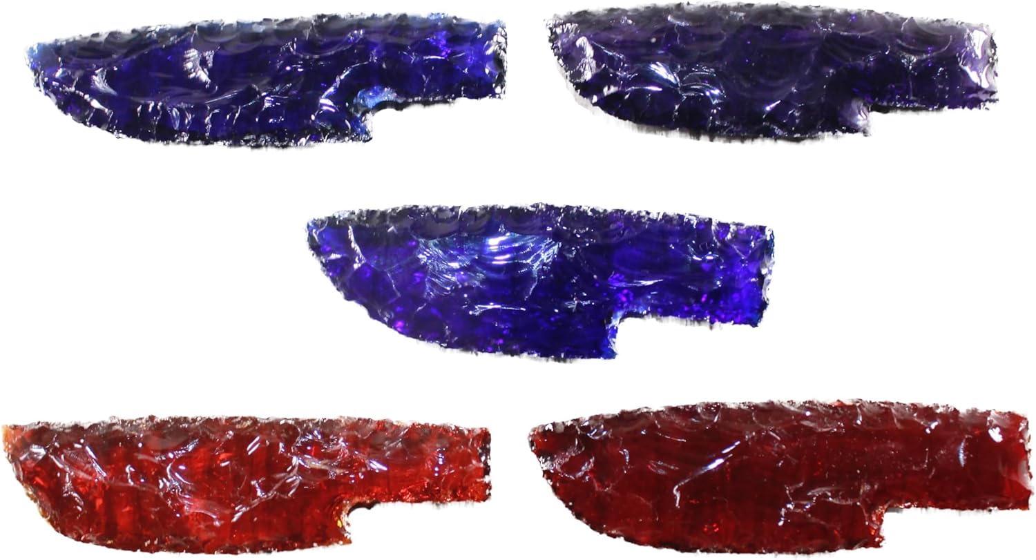 5 Small Glass Ornamental Knife Blades #8543