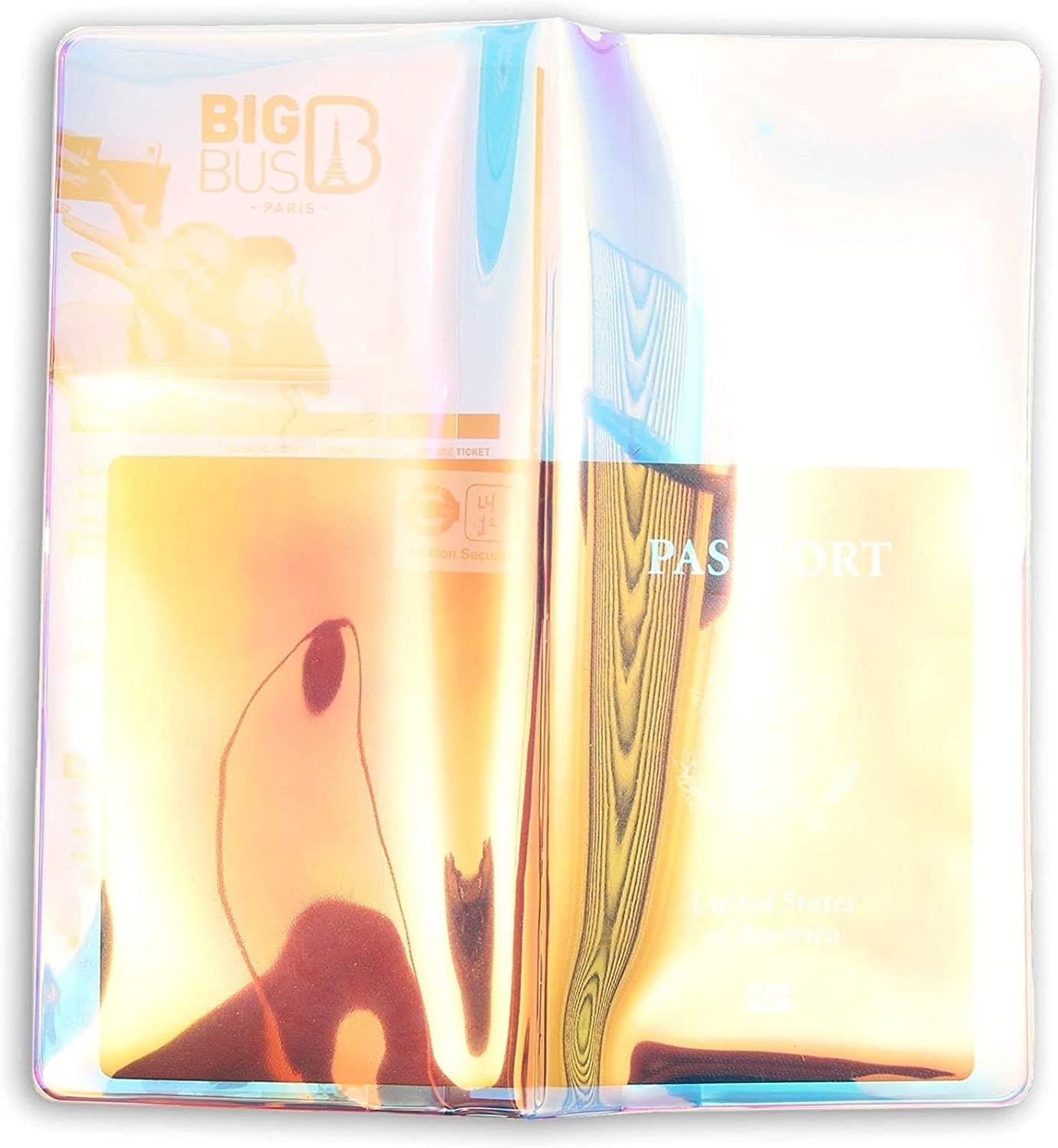  | Standard Size Holographic Passport Cover with Card Slots (8.5 x 3.75 Inches) | Passport Covers