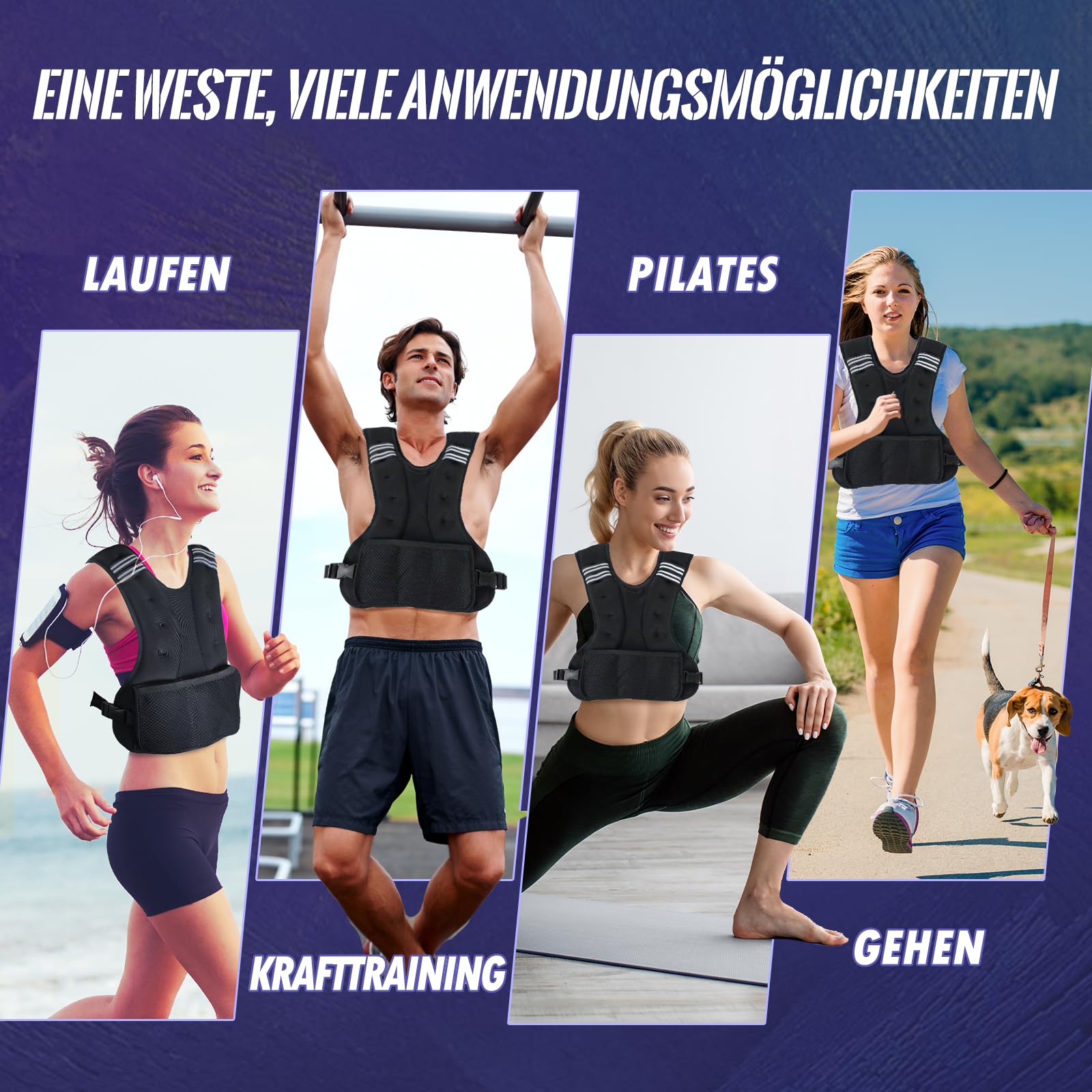 Vailge Gilet lesté de course pour homme et femme - Gilet d'entraînement avec poids pour fitness, musculation, course, cross training