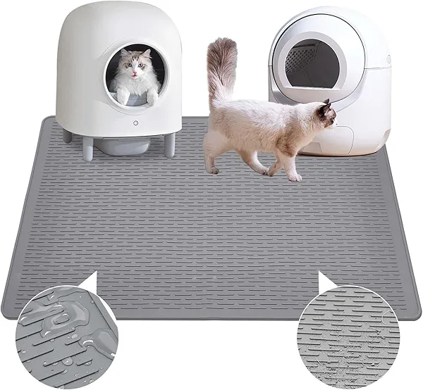 Colewin Cat Litter Mat,Waterproof Soft Litter Mat,39x27in Large Rubber Litter Box Mat,Washable Cat Litter Mat Litter Trapping Mat Easy to Clean,Indoor Floor Xl Kitty Litter Mat