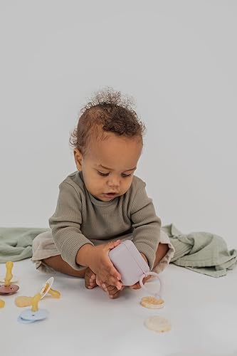 Miniatura 4 de Bibs Paquete de caja de chupete para bebé, coloridos chupetes y caja de chupete, kit esencial para bebés felices y padres ocupados, vainilla