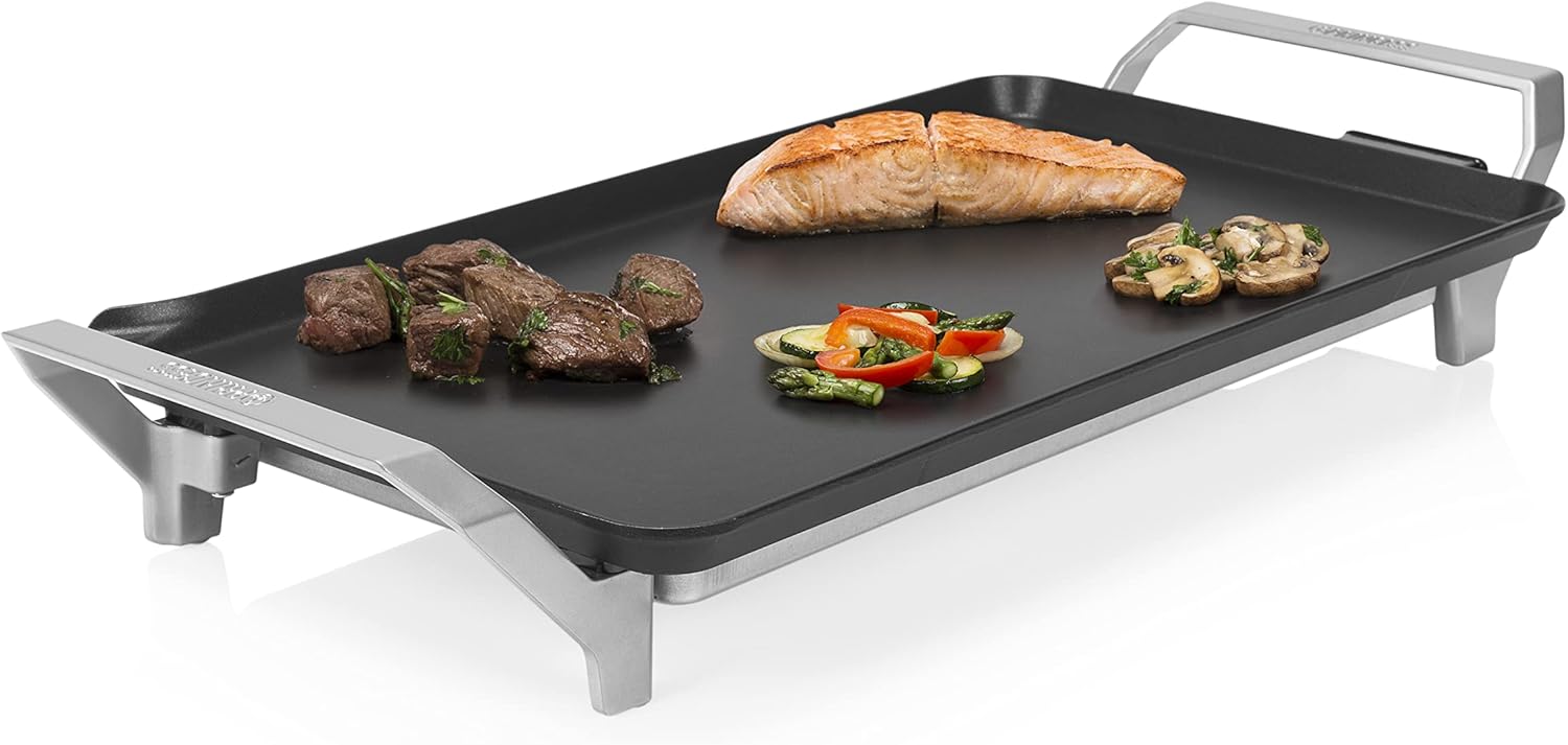 Princess Table Chef Premium XL Grill da Tavolo, Termostato Regolabile di Precisione, Nero E Argento, Piastra XL (46 x 26 cm) Princess Table Chef Premium XL Grill da Tavolo, Termostato Regolabile di Precisione, Nero E Argento, Piastra XL (46 x 26 cm)