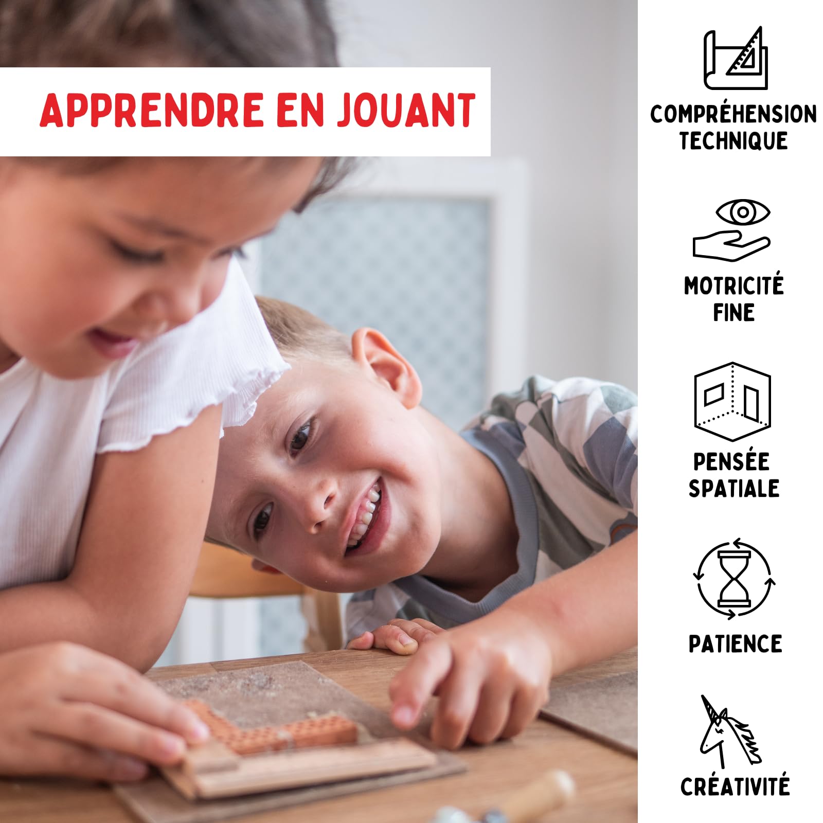 Teifoc 4300 Kit de Construction en Briques – Maison à colombages, Set créatif avec 200 Mini-Briques, Maison DIY à Construire, Jouet pour Filles et garçons 7–9 Ans, idée Cadeau Noël