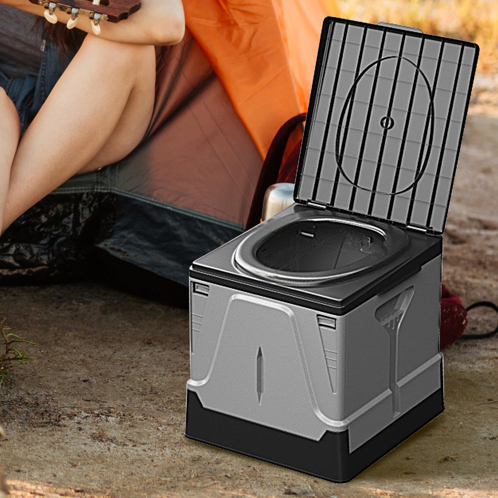 Inodoro Plegable para Viaje Retráctil Telescópico Plegable Transportable | Orinal de Viaje Portátil para Coche Retráctil Telescópico Capacidad De Carga 181 kg, Adultos, Camping, Senderismo,