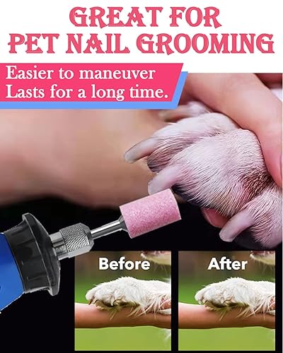 Miniatura 3 de SHITIME Juego de 60 piedras de molienda con vástago de 18 pulgadas, broca de lijado (forma de cilindro de 12108650.157 in) para herramienta