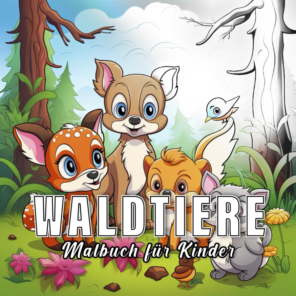 Tiere des Waldes: Malbuch für Kinder mit 60 Tiere des Waldes. (Kleine Natur)