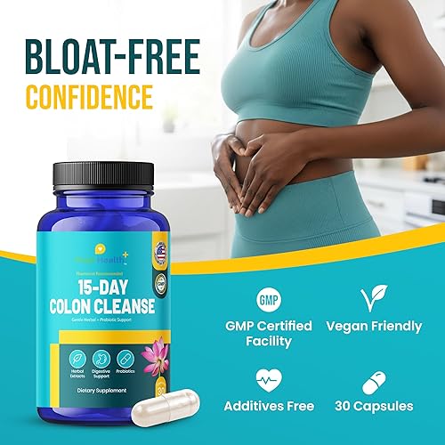 Miniatura 2 de Limpieza de colon de 15 días  Desintoxicación de apoyo intestinal y digestivo con Senna, Cascara Sagrada, cáscara de psyllium, aloe vera y