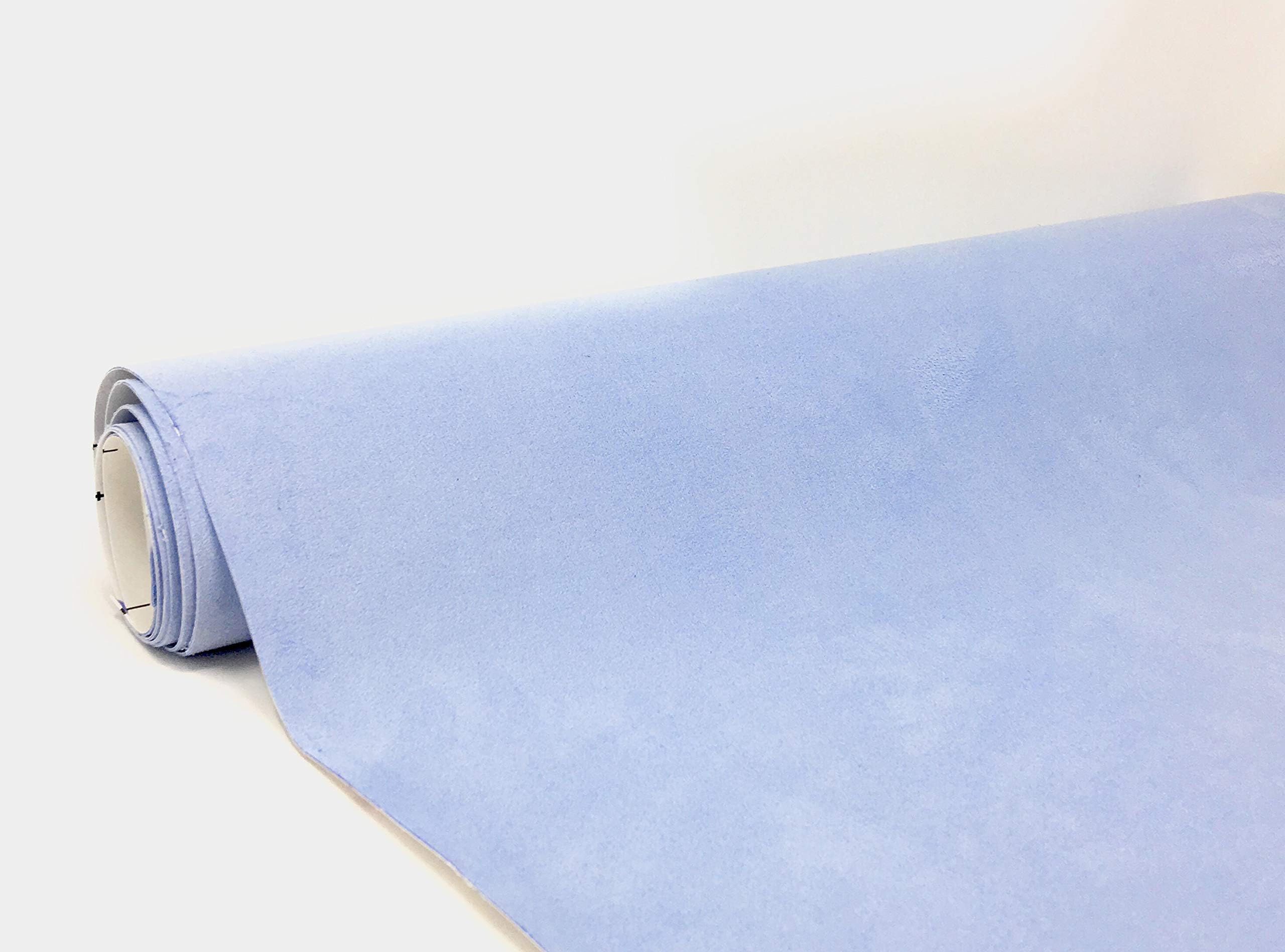 Suede Fabric Wrap - Self Adhesive Film Sticker 16 x 55 Inches Silky Decal Sheet for Car Interior Furniture Upholstery DIY Elastic Stretch Peel and Stick Sky Blue