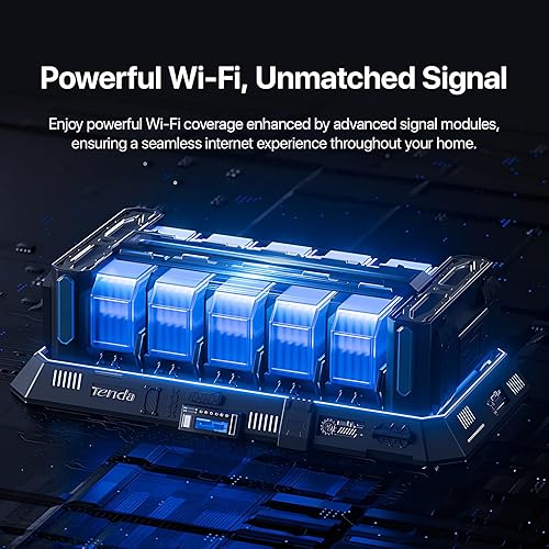 Miniatura 5 de Tenda Enrutador WiFi inteligente Gigabit de doble banda AC1200, enrutador de Internet inalámbrico de alta velocidad de 5 GHz, MU-MIMO, formación de