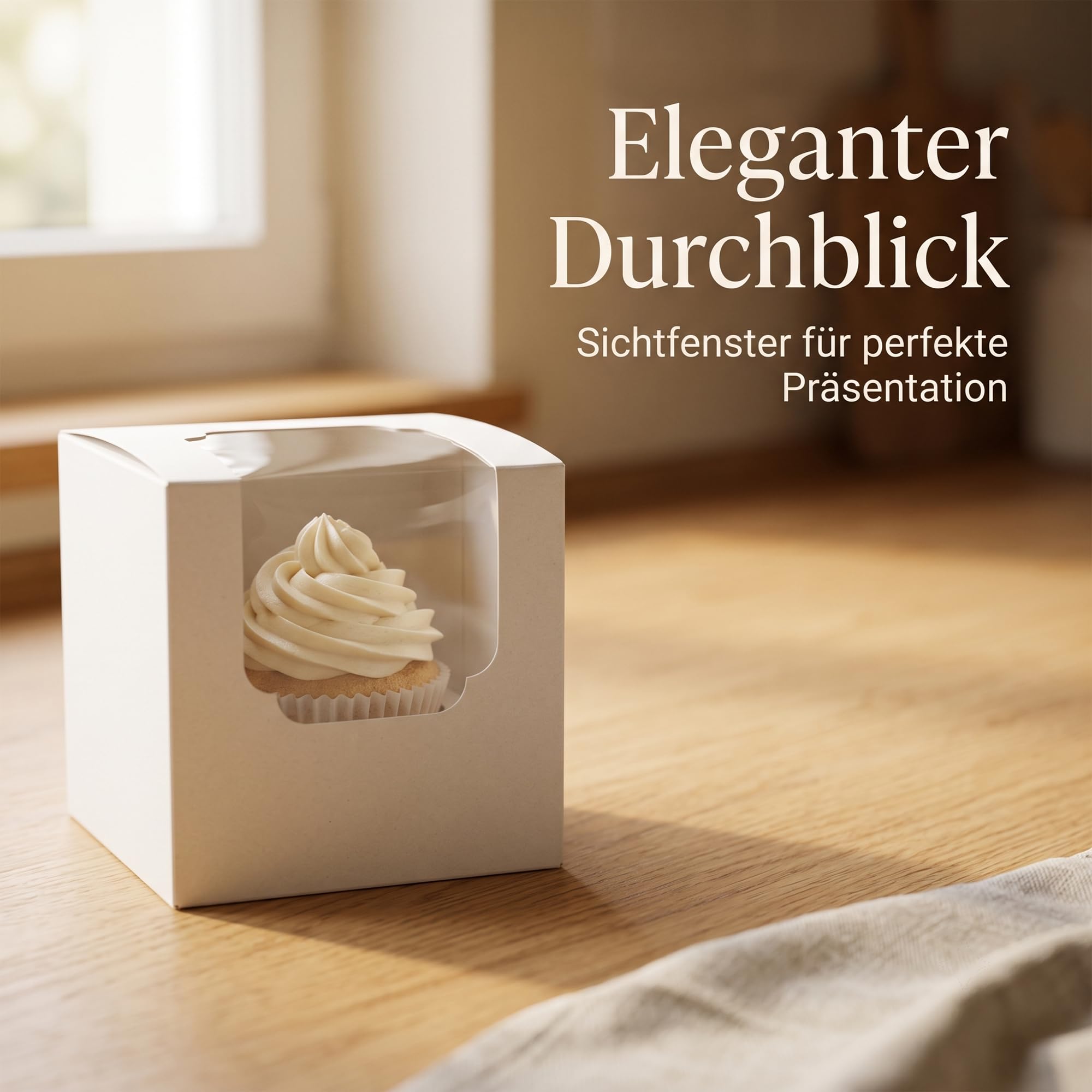 100 Scatole per Cupcake Singole, 8,9 x 8,9 x 8,9 cm, con Finestra