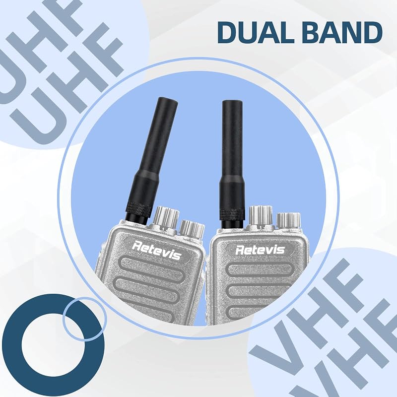 Retevis RT20 Kettős Sávú VHF/UHF Walkie Talkie Antenna SMA-M Csatlakozóval - Kompatibilis RT1 RT3 RT82 Baofeng UV-3R TYT YAESU Rádiókkal (2d