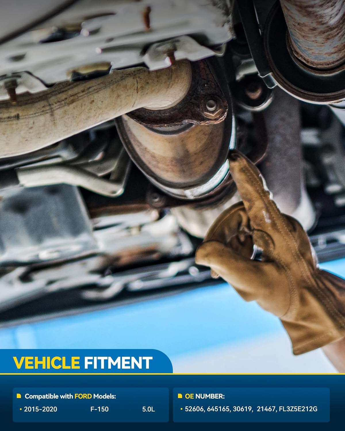 PHILTOP Left Catalytic Converter Kit Direct-Fit Replacement For 2015-2017 F150 5.0L OE Replace 21467, 645165, 52606, FL3Z5E212G (EPA Compliant)