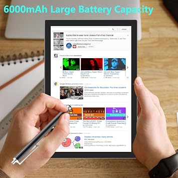 10 inch Android 14 Tablet with Keyboard, 2 in 1 Tablets Set Include Case Mouse Stylus, 8GB RAM+64GB ROM, Quad Core 10.1'' Tab, 6000mAh Battery, 8MP Dual Camera, Google GMS Certification Tableta
