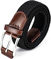 Aegero Men's Stretch Woven Braided Belt - Elastic Canvas Multicolor for Golf, Casual Jeans & Pants, 1.375" Wide, 28-46" Waist