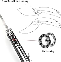 Vista 4 de RPG Talon - Cuchillo de bolsillo plegable, punto de arrastre de 3.2 pulgadas, hoja de acero D2, mango G10 y clip de bolsillo, cuchillos