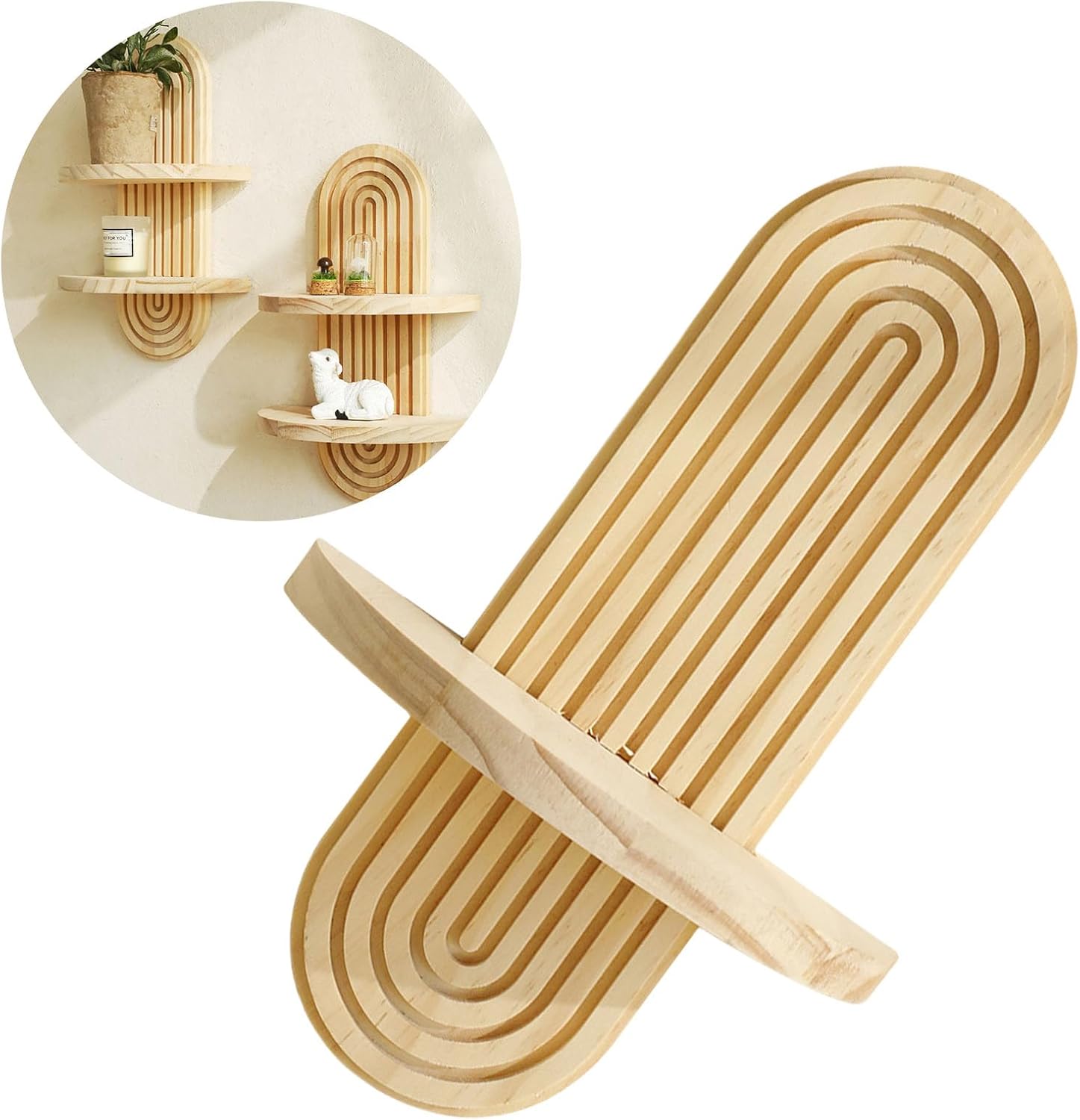 Wall Mounted Shelf for Books and Decoration Elegant Rainbow Arch Storage Rack Decorative Bedroom Hanging Holder Wall Mount image 3