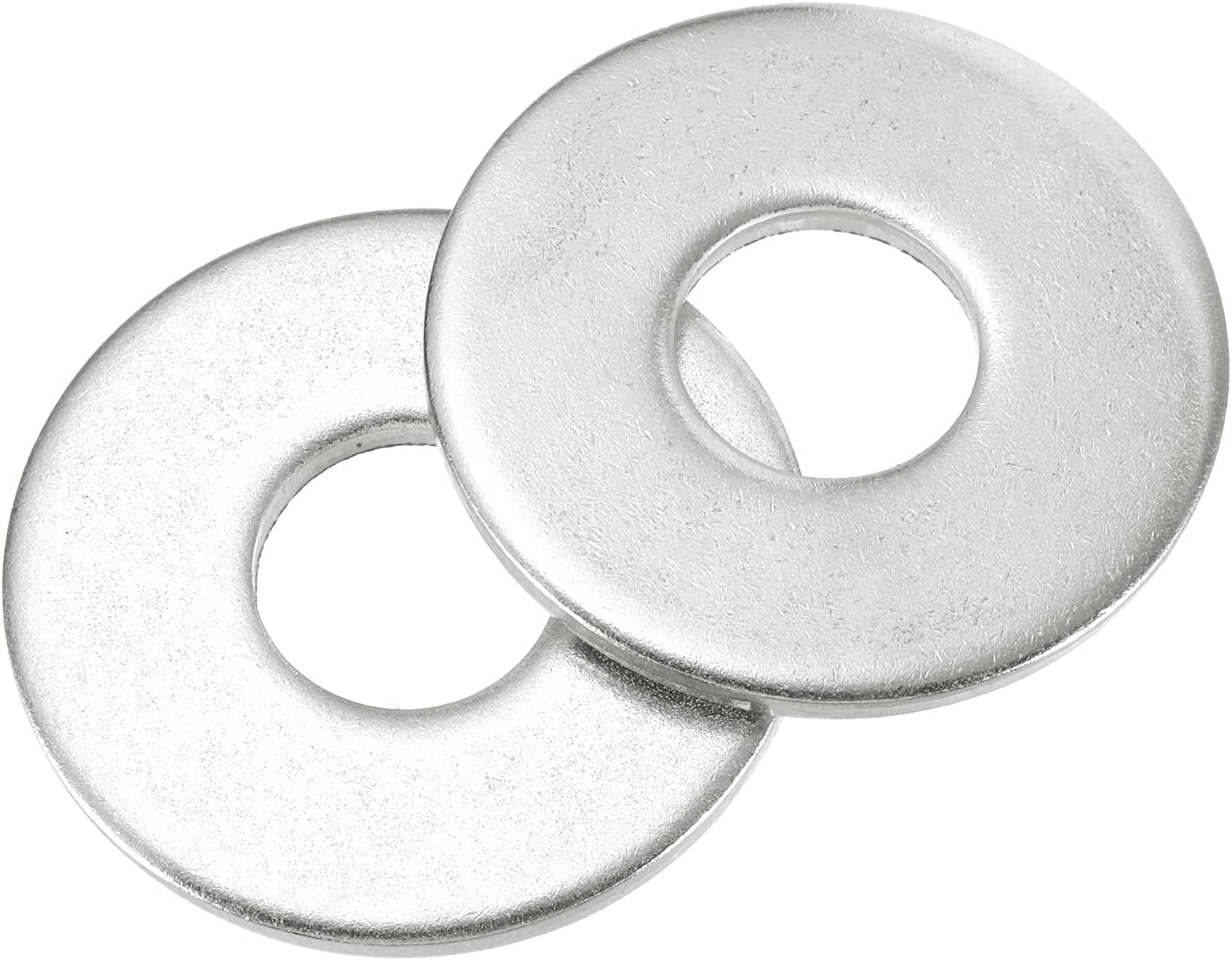 sourcing map 2Pcs M24 304 Stainless Steel Flat Washers Plain Washer 24mm ID 70mm OD 3mm Thick Flat Spacers for Screws Bolts Garden Faucet Plumbing Repair, Silver