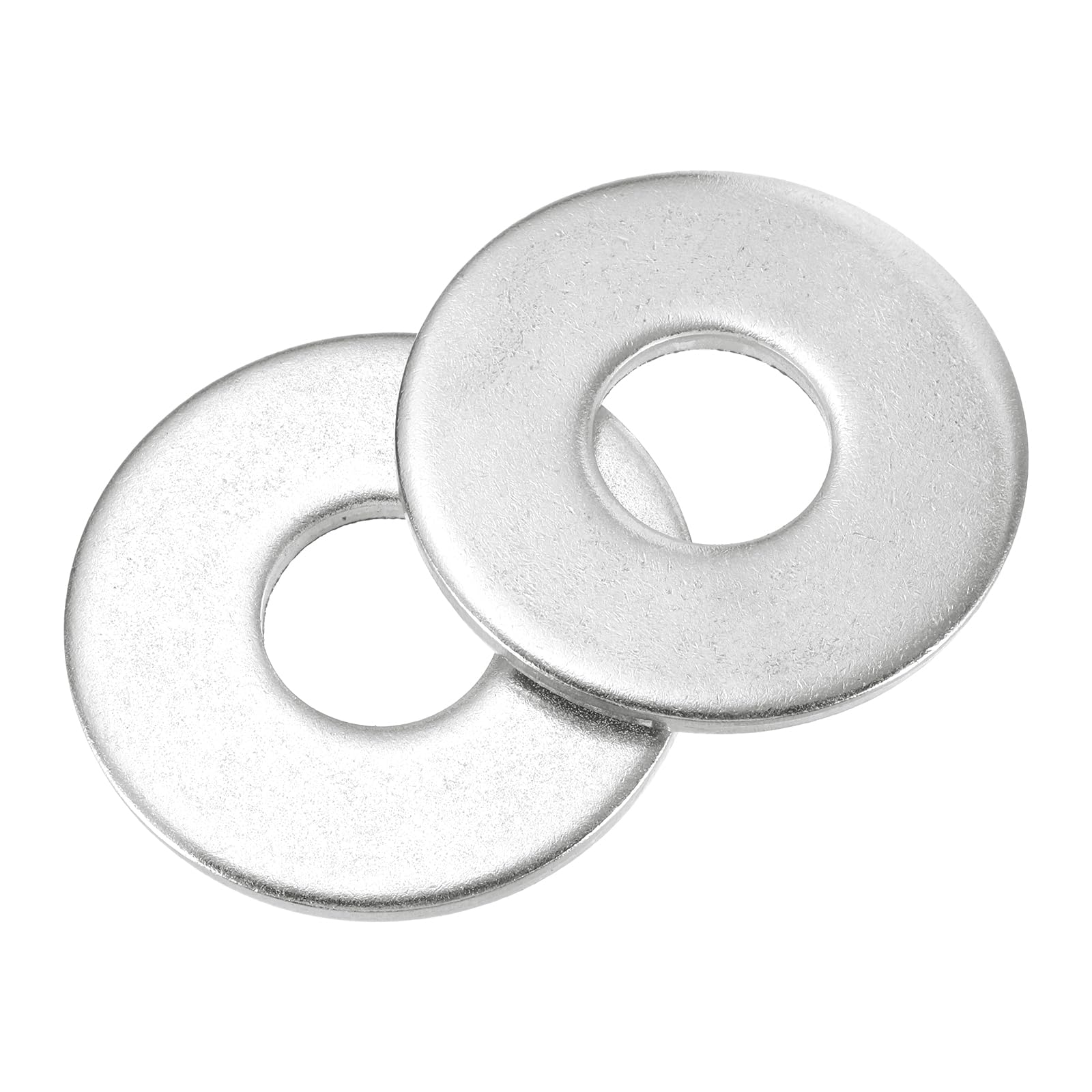 sourcing map 2Pcs M24 304 Stainless Steel Flat Washers Plain Washer 24mm ID 70mm OD 3mm Thick Flat Spacers for Screws Bolts Garden Faucet Plumbing Repair, Silver
