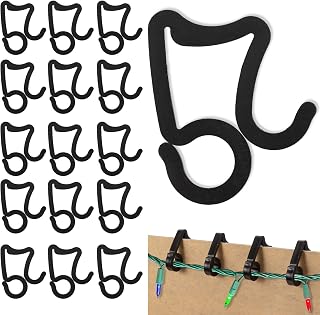 120pcs Christmas Light Clips Outdoor - Black Plastic Christmas Light Hangers Gutter Hooks for Christmas Holiday Decoration Hanging Outdoor Lights