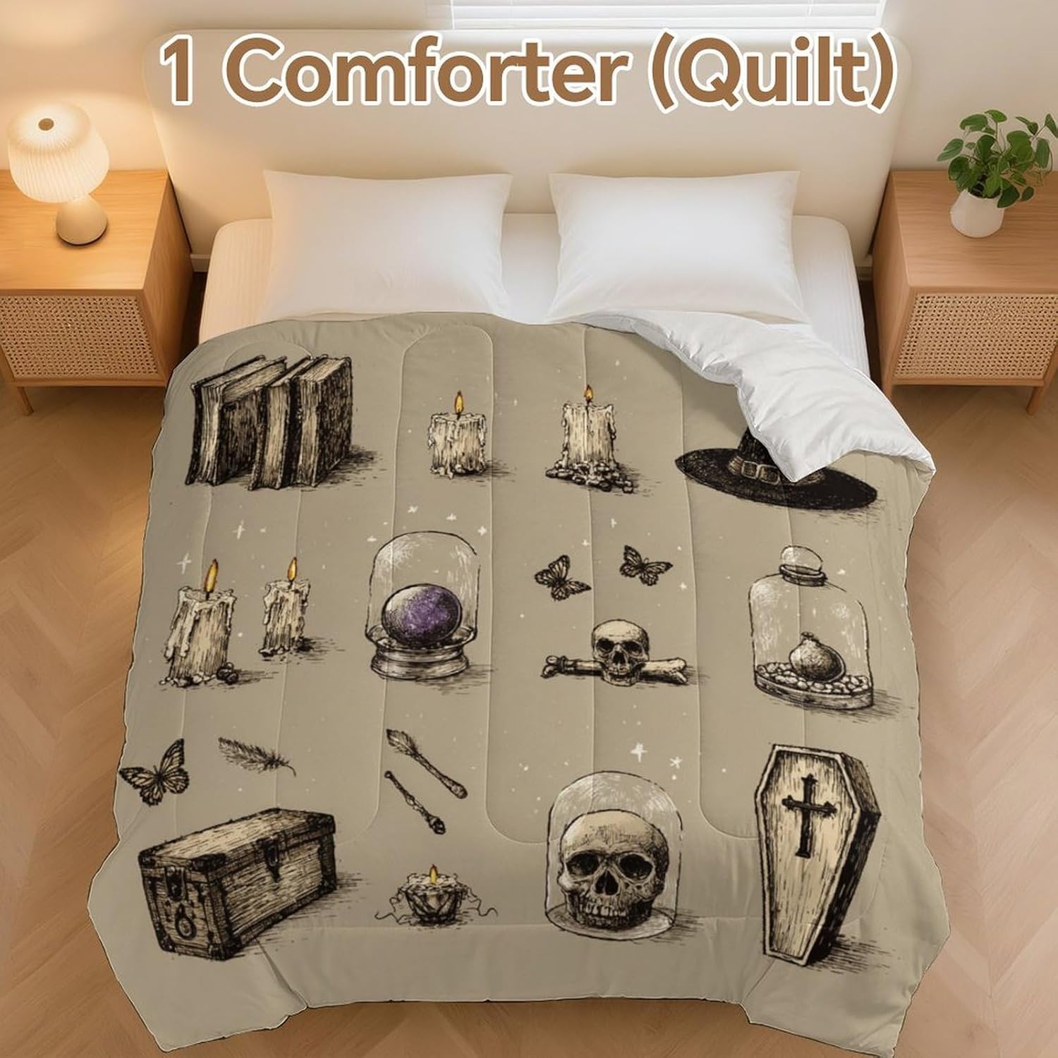 Mystic Objects Comforter Bedding Heavy Bed Blanket Soft Warm Fluffy All Seasons Only Quilt 264x229cm