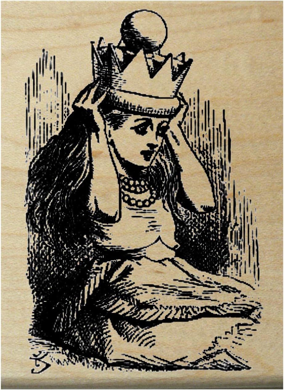 P13 Alice in Wonderland with Crown Rubber Stamp